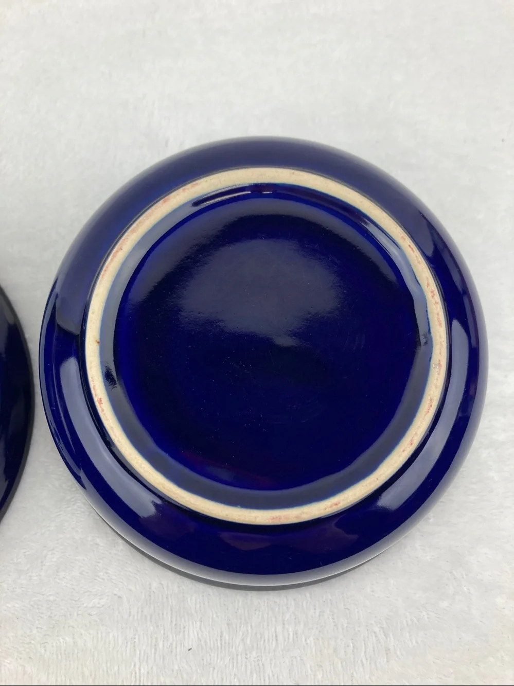 Cobalt Blue & Tan Paw Prints Pet Bowls Set of 2 6”